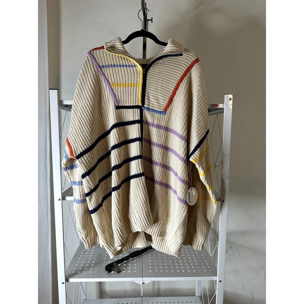 STAUD Hampton Sweater in Acid Ecru XL